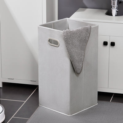 SoBuy BZR96-W Dulap de rufe cu sac pentru rufe, Comodă pentru baie, Coș pentru rufe, Suport pentru haine