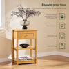 SoBuy FBT46-N Noptieră cu 1 sertar și 2 rafturi, Masă laterală modernă, Natur, L45 x l30 x H68cm