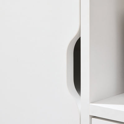 SoBuy FBT105-W Caisson d’Imprimante Mobile avec Roulettes, 2 Tiroirs et 1 Compartiment Ouvert, Rangement Optimisé, Design Fonctionnel – L60×P35×H70 cm, Blanc