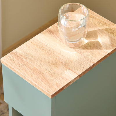 SoBuy FBT111-GR Table de Chevet Ultra-Fine avec Tiroir et Étagère – L20×P35×H60 cm, Charge max. 20 kg, MDF/PB E1, Vert