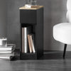 SoBuy FBT111-SCHx2 Noptieră Îngustă Set de 2 Măsuțe Laterale Subțiri cu Sertar și Raft Noptieră Canapea Masă de Depozitare pentru Living Negru L 20 x A 35 x H 60 cm