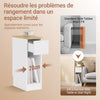 SoBuy FBT111-W Noptieră Îngustă și Subțire cu Sertar și Raft – Măsuță Laterală Canapea Noptieră de Pat – Depozitare pentru Dormitor sau Living Alb L20 x P35 x H60 cm