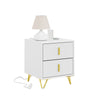SoBuy FBT115-L-W Noptiera dormitor - Noptiera cu 3 sertare, Masuta de cafea pentru living - Comoda moderna L40 x D40 x H63 cm Alb