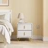 SoBuy FBT115-E-W Noptieră cu Funcție de Încărcare, Noptieră cu 2 Prize, USB și Type-C, Masă Laterală pentru Dormitor și Living, Alb, L40 x P40 x H47 cm