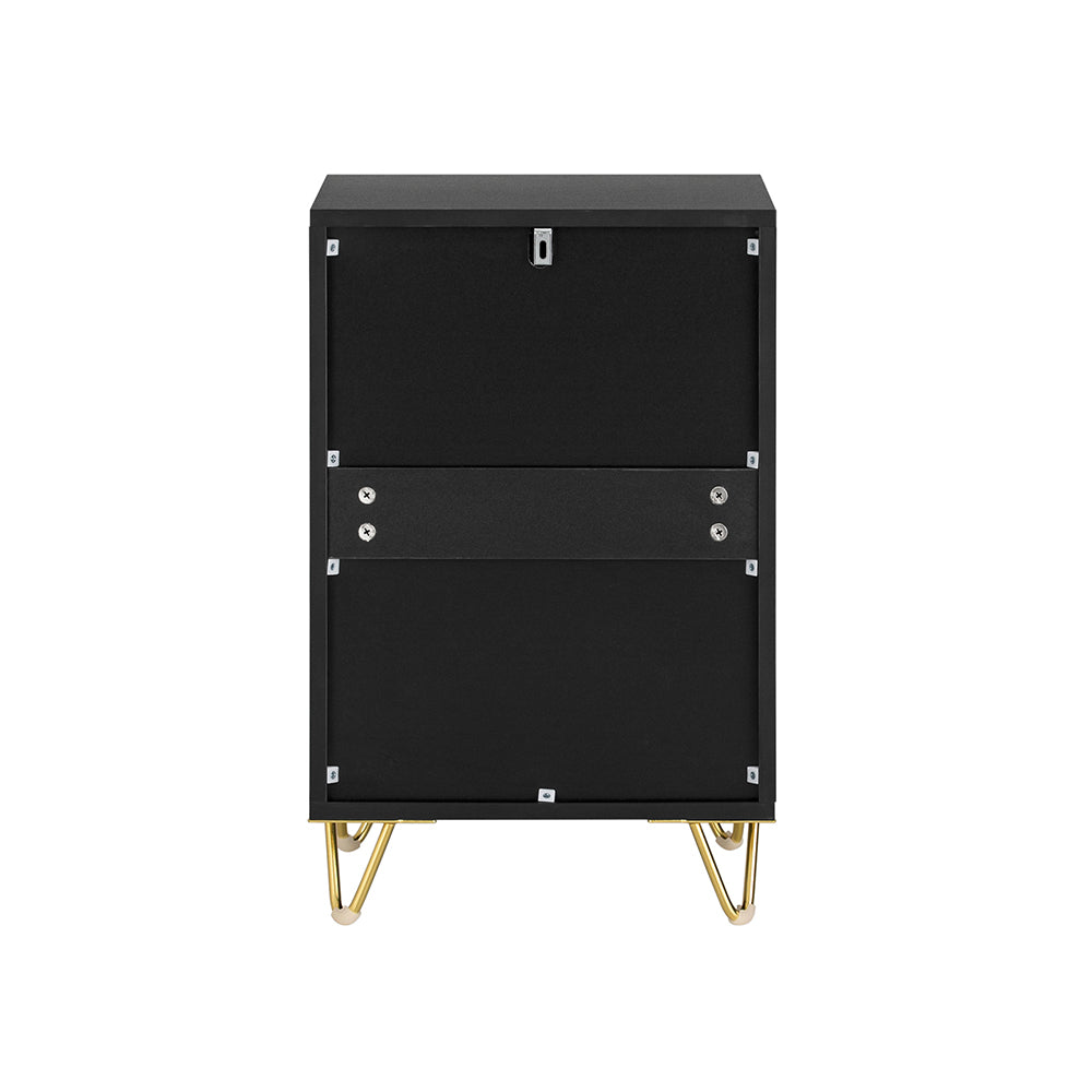 SoBuy FBT115-L-SCH Table de Chevet avec 3 Tiroirs Table de Nuit Bout de Canapé Table d'appoint