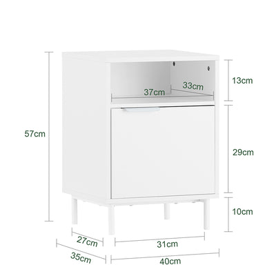 SoBuy FBT124-W Noptieră, Măsuță de Noptieră, Măsuță Laterală, Măsuță de Cafea