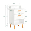 SoBuy FBT125-W Noptieră, Noptieră, Masă laterală, Masuță de cafea cu 1 raft, 2 sertare și 1 compartiment deschis
