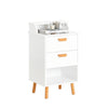 SoBuy FBT125-W Noptieră, Noptieră, Masă laterală, Masuță de cafea cu 1 raft, 2 sertare și 1 compartiment deschis
