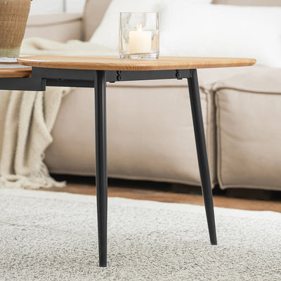 SoBuy FBT127-N Table Basse Table de Salon, Meuble de Salon Design, Structure en métal avec 2 Plateaux