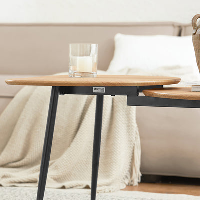 SoBuy FBT127-N Table Basse Table de Salon, Meuble de Salon Design, Structure en métal avec 2 Plateaux