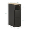 SoBuy FBT149-WN Noptiera subtire cu 2 sertare si raft - Noptiera alba 20x35x60 cm