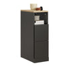 SoBuy FBT149-WN Noptiera subtire cu 2 sertare si raft - Noptiera alba 20x35x60 cm