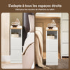 SoBuy FBT149-WN Noptieră Îngustă, Masă Laterală Subțire cu 2 Sertare și Raft, Organizator de Noptieră pentru Dormitor, Living, Alb, L 20 x A 35 x H 60 cm