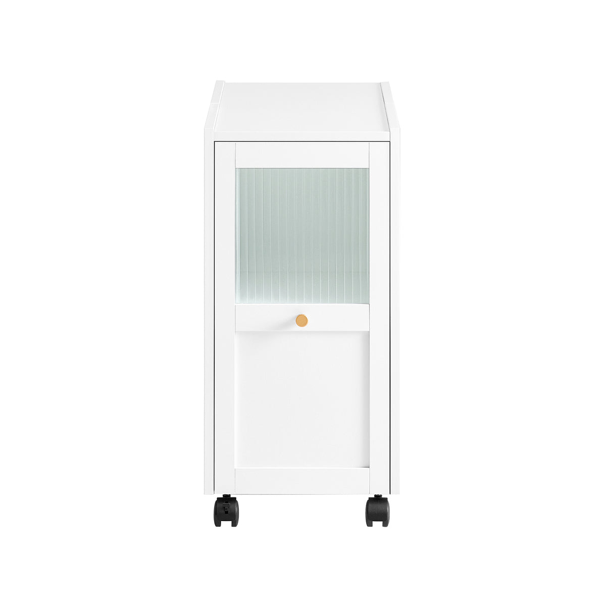 SoBuy FBT150-W Bout de Canapé sur roulettes Table de Chevet Table de Nuit Table d'Appoint avec 1 Tiroir et 2 Portes