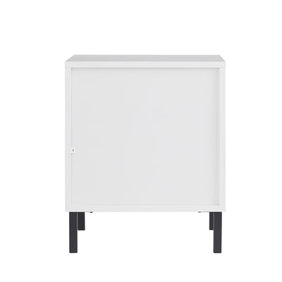 SoBuy FBT157-W Bout de Canapé Table de Chevet Table de Nuit Table d'Appoint Table Basse avec 2 Tiroirs pour Salon, Chambre ou Bureau, Pieds en Métal, L40 x P40 x H48 cm, Blanc