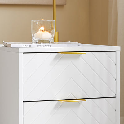 SoBuy FBT160-W Noptieră cu 2 Sertare