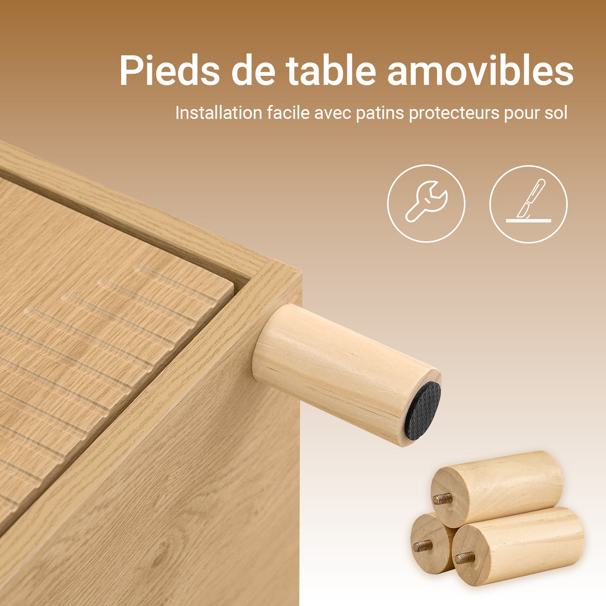 SoBuy FBT166-N Noptieră cu 2 sertare, Măsuță laterală pentru dormitor sau living, Natură l 40 x l 42 x î 47 cm