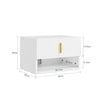 SoBuy FBT176-E-W Table de Chevet Suspendue avec LED – Tiroir Réversible, Façade Ondulée, Poignée Dorée, Blanc, 40×26×30 cm
