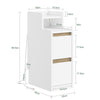 SoBuy FBT171-WN Noptieră îngustă, Masă de noapte cu sertar și raft, Mobilier de accent modern pentru dormitor și living, Alb, 20 x 35 x 60 cm