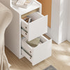 SoBuy FBT171-WN Noptieră îngustă, Masă de noapte cu sertar și raft, Mobilier de accent modern pentru dormitor și living, Alb, 20 x 35 x 60 cm