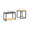 SoBuy FBT35-Sch Lot de 2 Tables Basses Gigognes Design Industriel Encastrable, Tables d’Appoint Empilable, Bouts de Canapé pour Salon