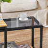 SoBuy FBT35-Sch Lot de 2 Tables Basses Gigognes Design Industriel Encastrable, Tables d’Appoint Empilable, Bouts de Canapé pour Salon
