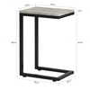 SoBuy FBT44-HG Măsuță laterală modernă - Măsuță de cafea pentru living, capăt de canapea 40x30x60 cm Negru & Gri