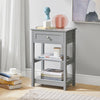 SoBuy FBT46-HG Noptieră cu 1 Sertar și 2 Rafturi, Masă Laterală Modernă, Gri, L45 x P30 x H68cm