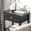 SoBuy FBT46-SCH Noptieră cu 1 Sertar și 2 Rafturi, Masă Laterală Modernă, Neagră, L45 x l30 x H68cm