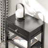 SoBuy FBT46-SCH Noptieră cu 1 Sertar și 2 Rafturi, Masă Laterală Modernă, Neagră, L45 x l30 x H68cm