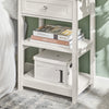 SoBuy FBT46-W Noptieră cu 1 Sertar și 2 Rafturi, Masă Laterală Modernă, Albă, L45 x l30 x H68cm
