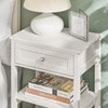 SoBuy FBT46-W Noptieră cu 1 Sertar și 2 Rafturi, Masă Laterală Modernă, Albă, L45 x l30 x H68cm