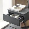SoBuy FBT49-HGx2 Set de 2 Noptiere - Noptieră cu 1 sertar și 2 rafturi, Masă laterală pentru dormitor - Dulap de depozitare modern L39 x P39 x H65 cm Gri