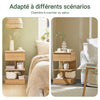 SoBuy FBT49-Nx2 Lot de 2 Table de Chevet - Table de Nuit avec 1 tiroir et 2 étagères, Table d'appoint pour Chambre à Coucher - Meuble de Rangement Moderne L39 x P39 x H65 cm Naturel