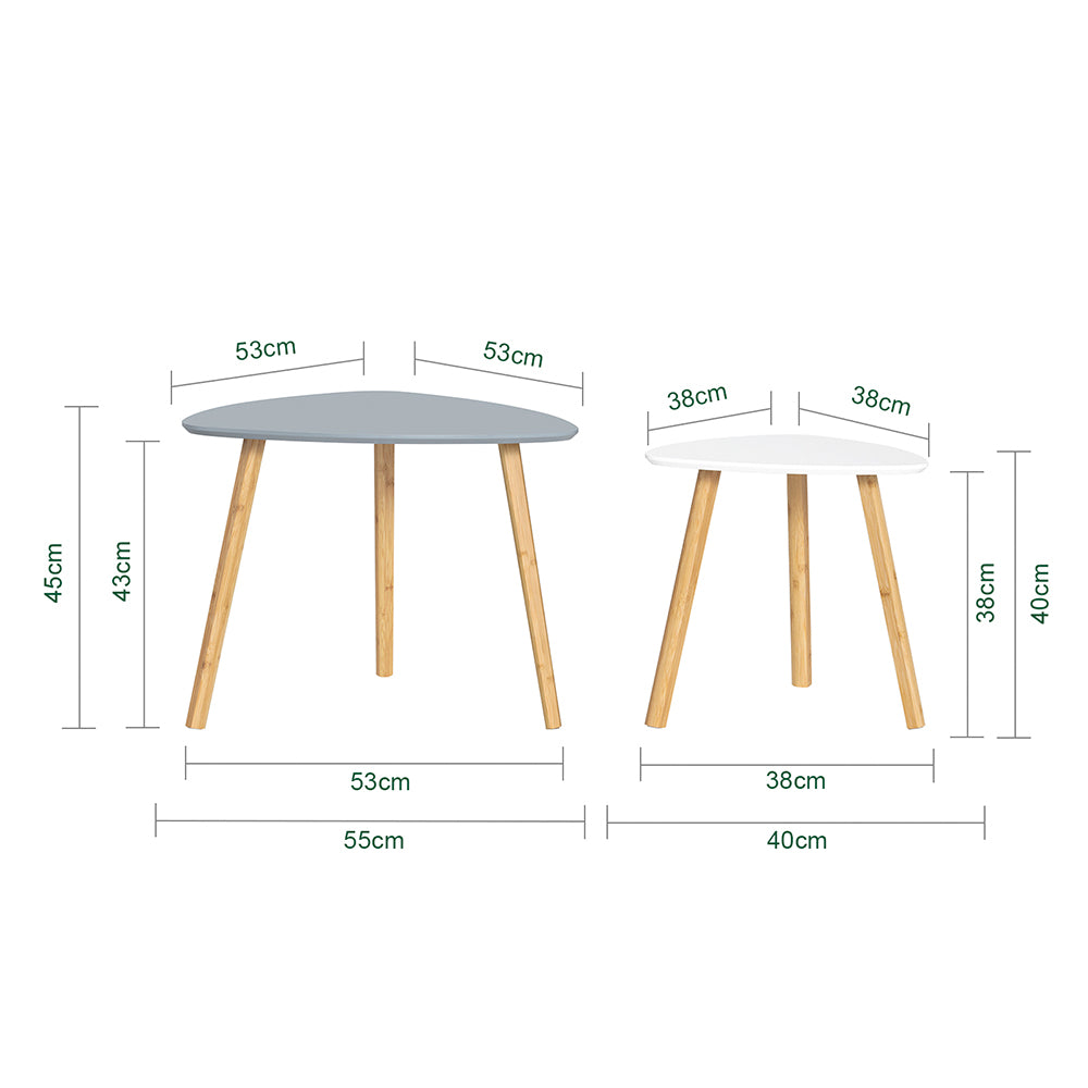 SoBuy FBT74-HG Măsuțe de cafea tip cuib, Masă de cafea, Măsuță laterală, Set de 2