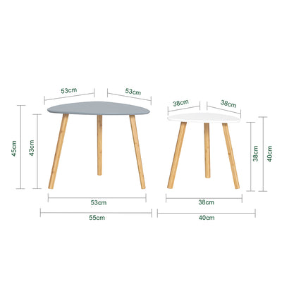 SoBuy FBT74-HG Măsuțe de cafea tip cuib, Masă de cafea, Măsuță laterală, Set de 2