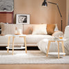 SoBuy FBT75-W Set de 2-Alb și Lemn Măsuță Rotundă de Cafea Măsuță Laterală Rotundă