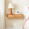 SoBuy FHK37-N Etajeră suspendată flotantă cu 2 sertare, pentru Dormitor, Hol și Living, Fag Masiv, L60 × l20 × H10 cm, Natural