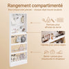 SoBuy FHK39-W Porte-Manteaux Mural Ultra-Fin avec Étagère à Chaussures – Vestiaire Design 12 cm – 70×12×190 cm, Blanc