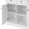 SoBuy FKW101-WN Desserte de Cuisine à Roulettes avec Plan de Travail, 3 Tiroirs, 2 Étagères et 2 Portes, Charge 50 kg – 115x46x91 cm, Blanc et Naturel