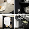 SoBuy FKW108-SCH Cărucior de Bucătărie Multifuncțional cu Blat din Oțel Inoxidabil - Sertare și Dulap, Raft Lateral, Ideal pentru Depozitare Bucătărie și Mobilier cu Roți Negru 107 x 46 x 94 cm