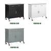 SoBuy FKW108-W Cărucior de Bucătărie Multifuncțional cu Blat din Oțel Inoxidabil - Sertare și Dulap, Raft Lateral, Ideal pentru Depozitare în Bucătărie și Mobilier pe Roți, Alb, 107 x 46 x 94 cm