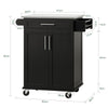 SoBuy FKW110-SCH Cărucior de bucătărie cu roți, Mobilier de bucătărie, Comodă joasă de bucătărie, Corp de depozitare mic de bucătărie cu blat de lucru 80×90×46 cm, Negru
