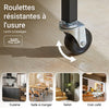 SoBuy FKW112-PF Cărucior de Bucătărie cu Roți – Dulap de Bucătărie Stil Industrial cu Blat de Lucru, 2 Sertare și 2 Rafturi, Mobilier Compact pentru Spații Mici 100x45x93cm
