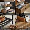 SoBuy FKW112-PF Cărucior de Bucătărie cu Roți – Dulap de Bucătărie Stil Industrial cu Blat de Lucru, 2 Sertare și 2 Rafturi, Mobilier Compact pentru Spații Mici 100x45x93cm