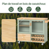 Îlot cuisine mobile SoBuy FKW114-GR – vue de face avec porte-bouteilles intégré