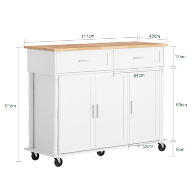 SoBuy FKW116-WN Desserte sur roulettes, Chariot de Cuisine