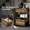 SoBuy FKW118-PF Cărucior de bucătărie cu roți – Cărucior de depozitare cu 2 sertare și raft, Mobilier mic de bucătărie jos industrial din oțel, 60x45x90cm