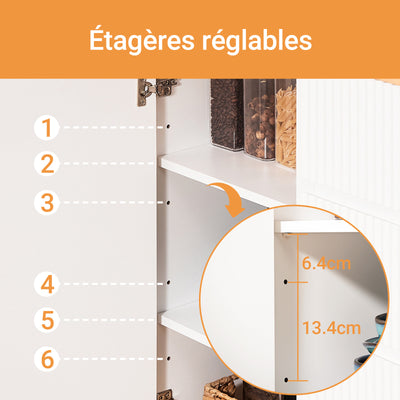 SoBuy FKW124-WN Desserte Cuisine avec Roulettes, Tiroirs et Barre latérale, Mobile, Rangement Optimisé – L90×P40×H90 cm, Bois d’Hévéa, Blanc et Naturel