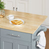 SoBuy FKW129-HG îlot Central Cuisine Pliant avec Roues cachées 115x68,7x91 cm | Desserte cuisine avec 2 tiroirs, étagères réglables et porte-serviette, 98 kg, MDF/PB, cuisine et terrasse
